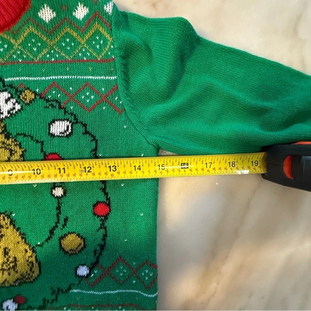 Grinch Christmas knitted ugly Sweater size 6.